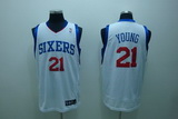 discount NBA Philadelphia 76ers 21 Thaddeus Young white Adidas Jerseys
